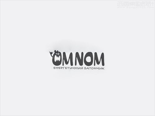 个性的omnom士力架能量棒代餐食品logo包装设计